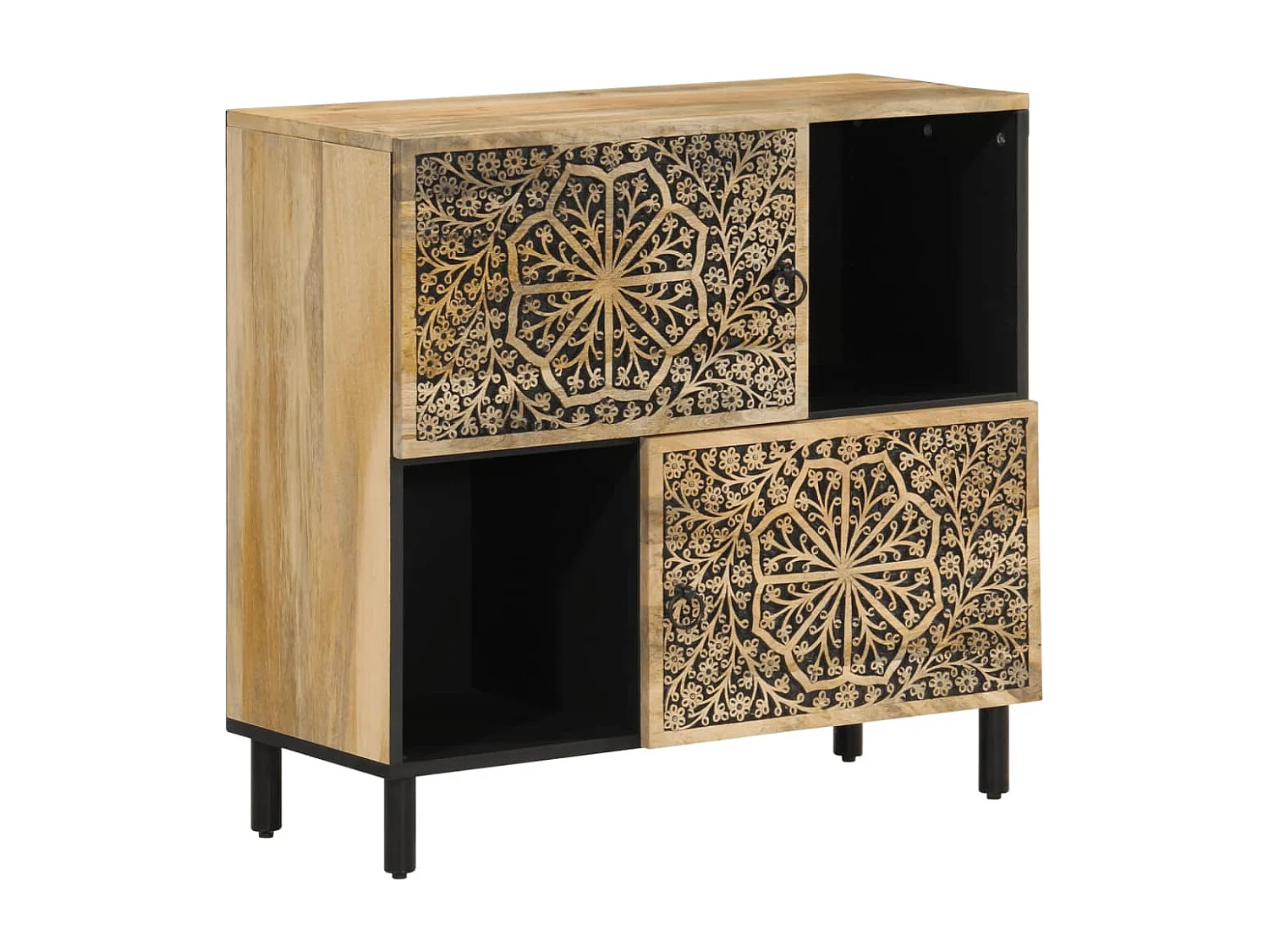 Armoire latérale 80x33x75 cm bois massif de manguier