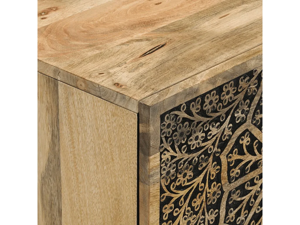 Armoire latérale 80x33x75 cm bois massif de manguier