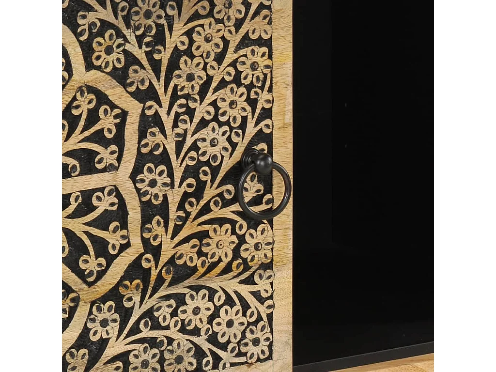 Armoire latérale 80x33x75 cm bois massif de manguier