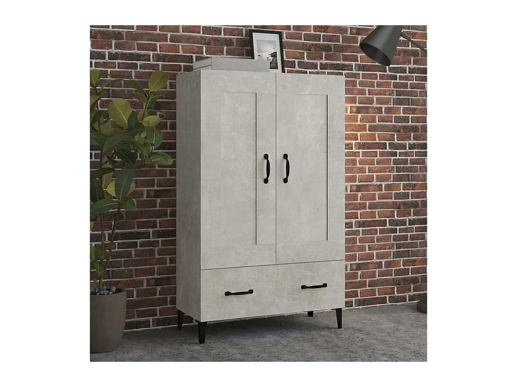 Buffet haut Gris béton 70x31x115 cm Bois d'ingénierie