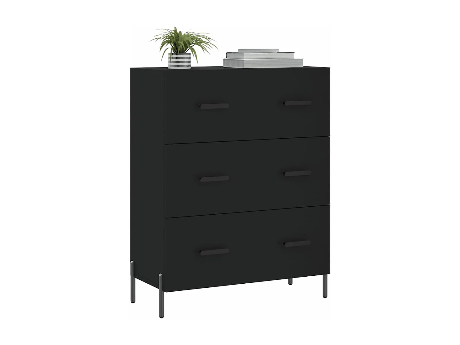 Buffet noir 69,5x34x90 cm bois d'ingénierie