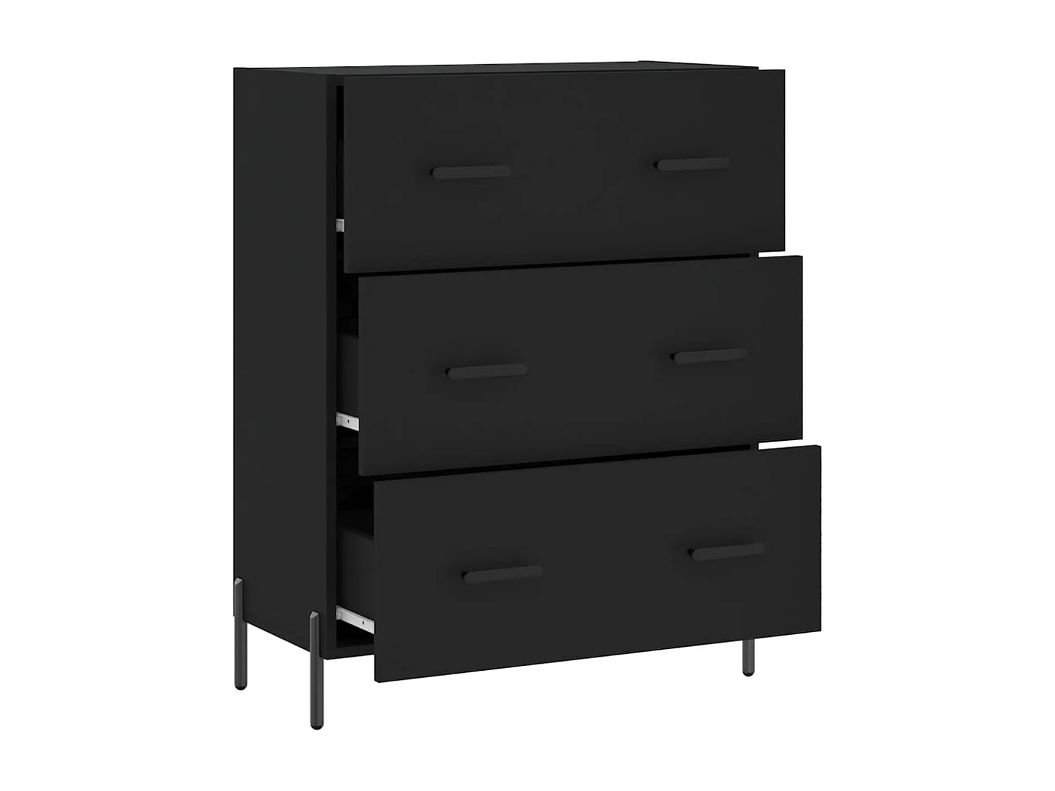 Buffet noir 69,5x34x90 cm bois d'ingénierie