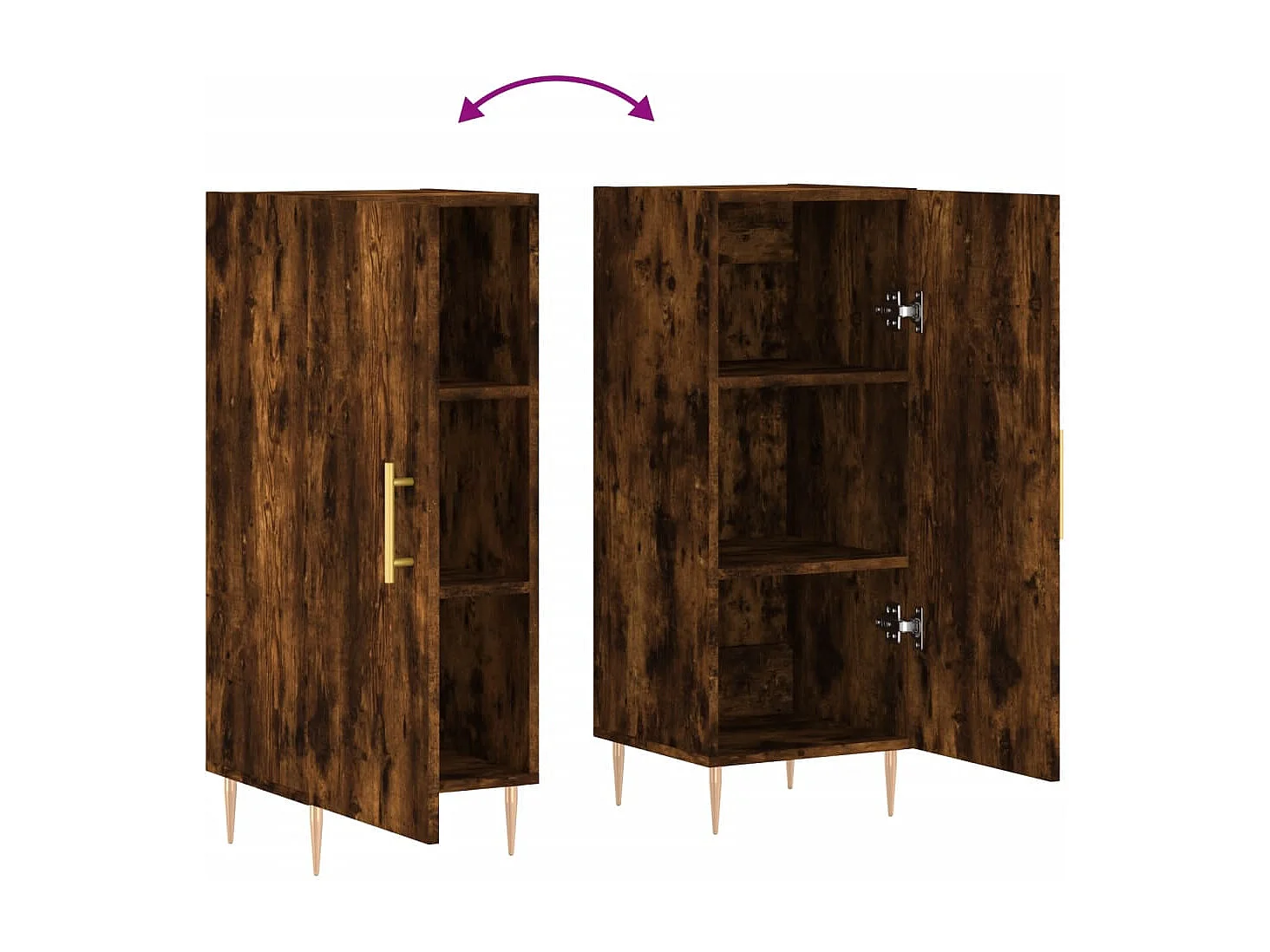 Buffet Chêne fumé 34,5x34x90 cm Bois d'ingénierie