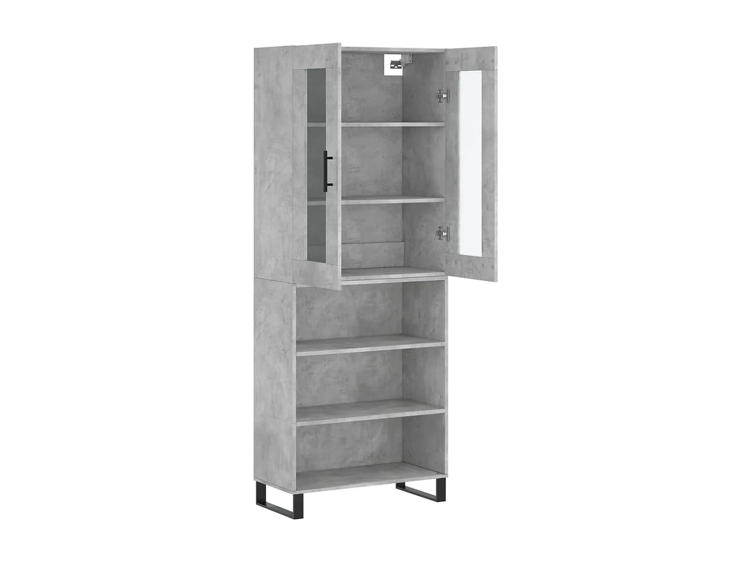 Buffet haut Gris béton 69,5x34x180 cm Bois d'ingénierie