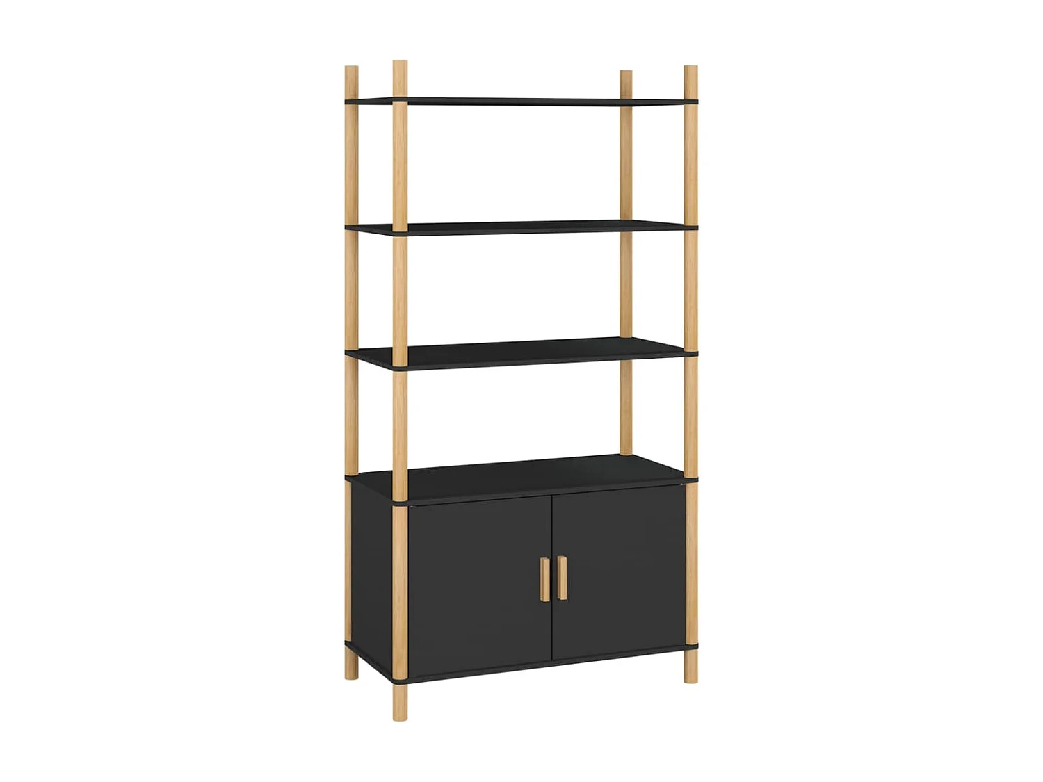 Buffet haut Noir 80x40x153 cm Bois d'ingénierie