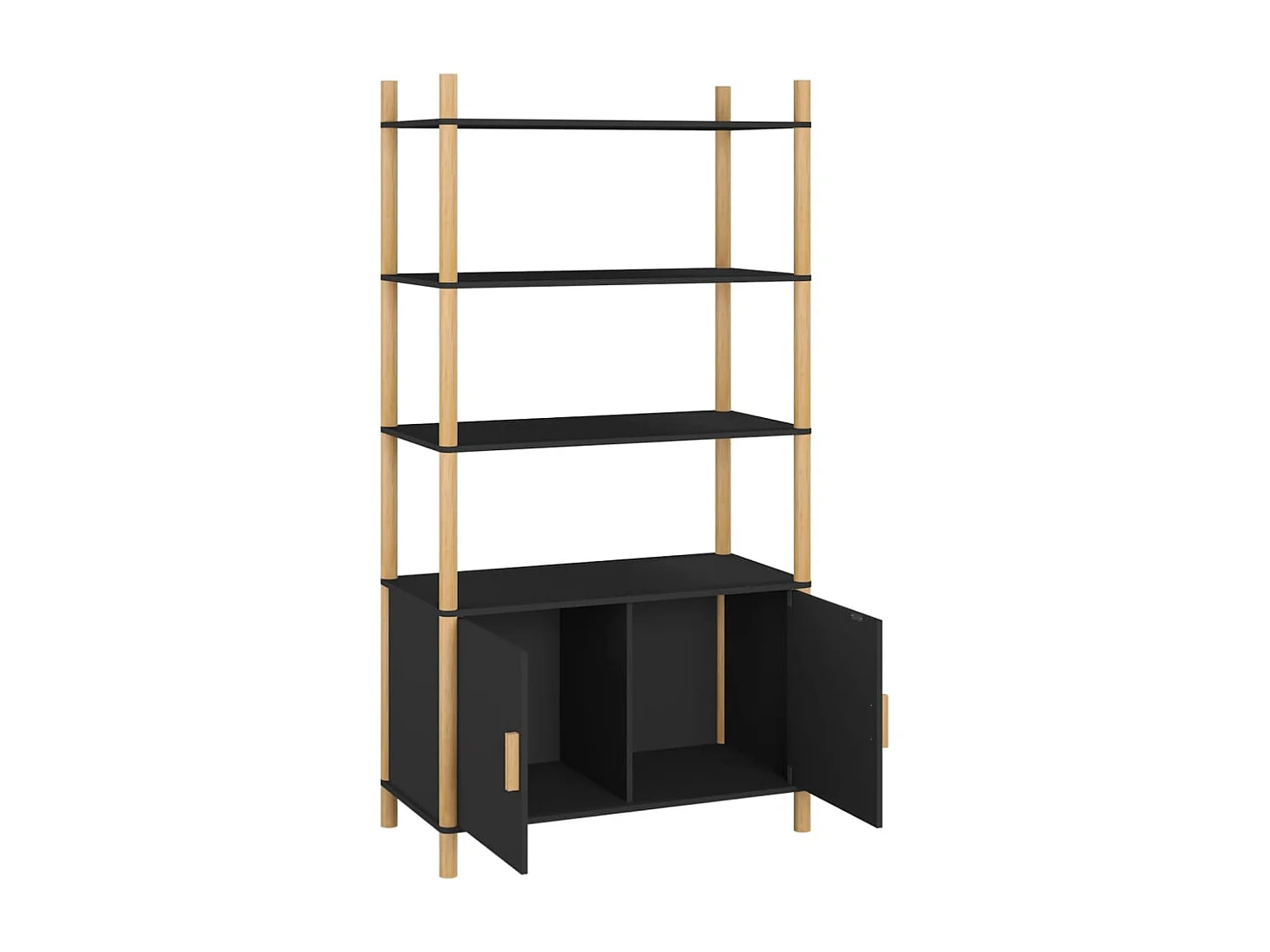 Buffet haut Noir 80x40x153 cm Bois d'ingénierie