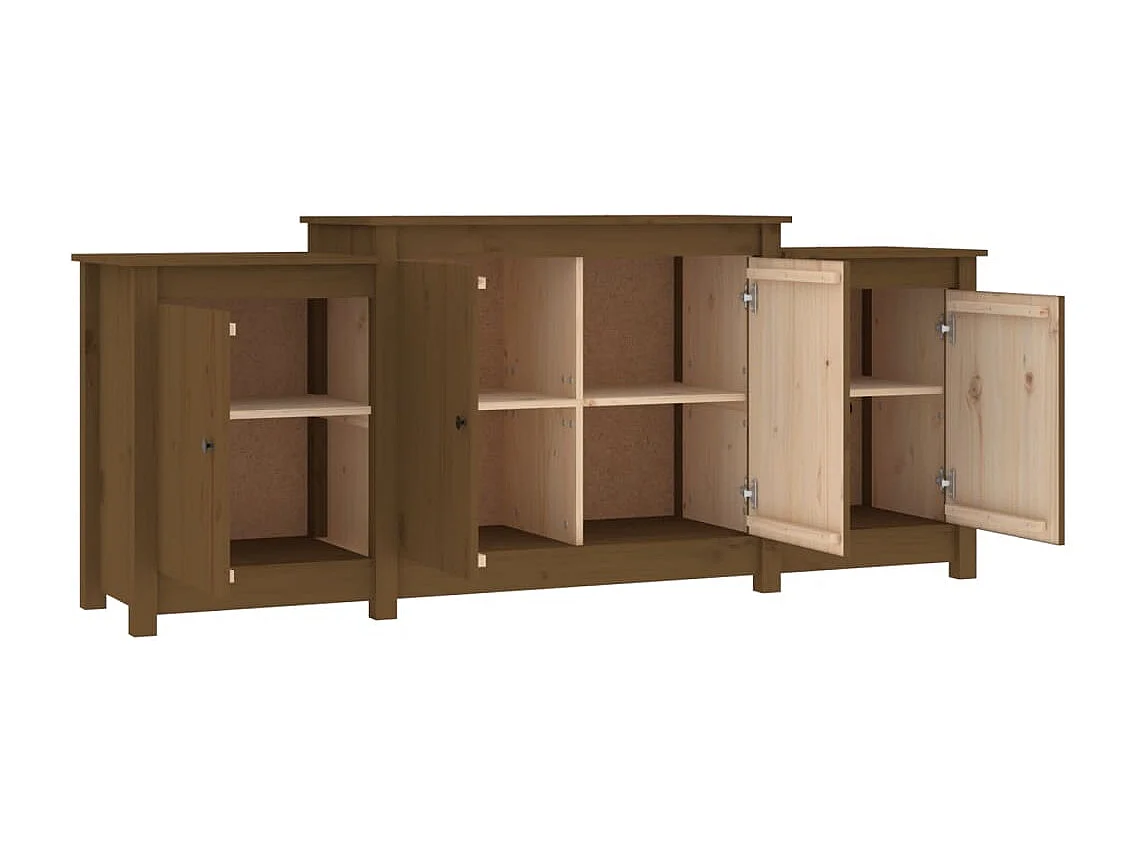 Buffet Marron miel 164x37x68 cm Bois massif de pin