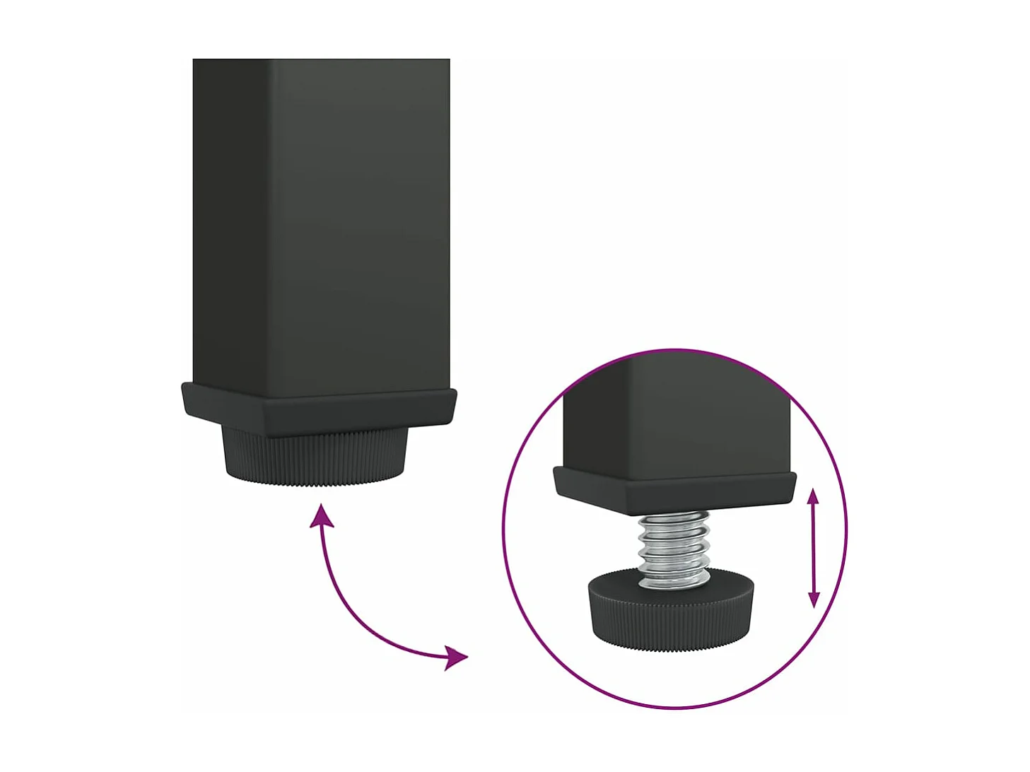 Aparador de vidrio y acero negro 105x35x70 cm