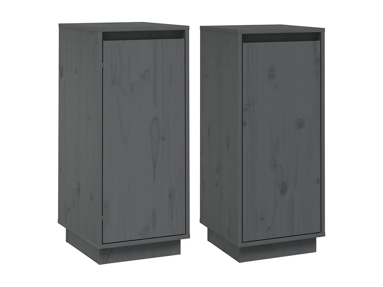 Buffets 2 pièces Gris 31,5x34x75 cm Bois massif de pin