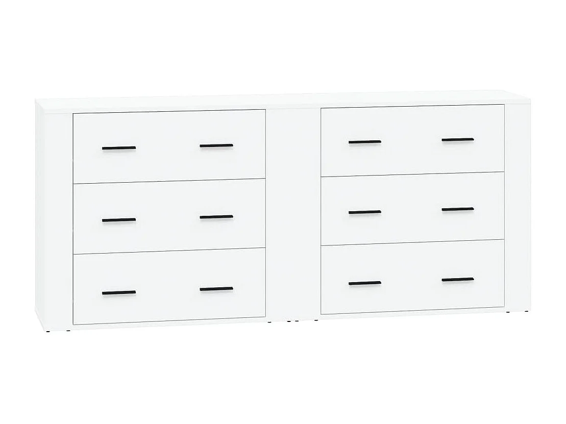 Dressoirs 2 stukkenbewerkt hout wit