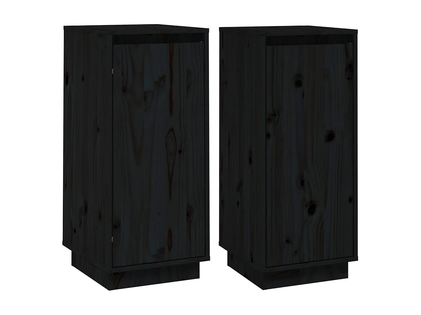 Buffets 2 pièces Noir 31,5x34x75 cm Bois massif de pin