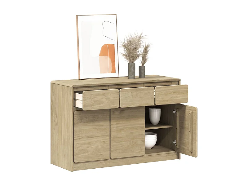 Buffet SAUDA chêne 114x43x75,5 cm bois massif de pin
