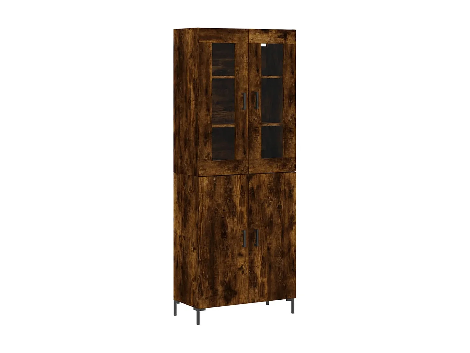 Aparador alto madera contrachapada roble ahumado 69,5x34x180 cm