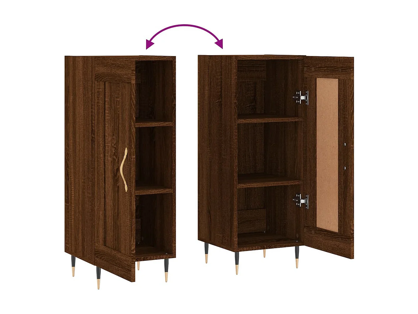 Buffet Chêne marron 34,5x34x90 cm Bois d'ingénierie