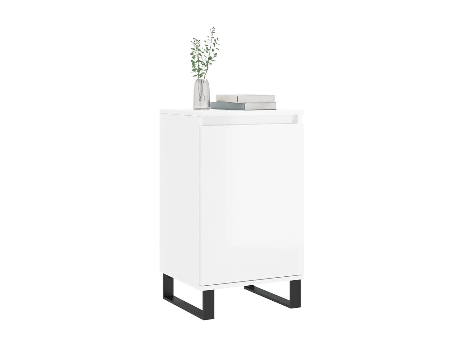 Aparadores 2 unidades madera de ingeniería blanco brillo 40x35x70 cm