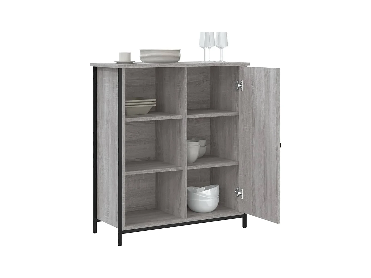 Aparador de madera de ingeniería gris Sonoma 70x30x80 cm