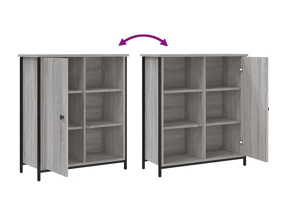 Aparador de madera de ingeniería gris Sonoma 70x30x80 cm