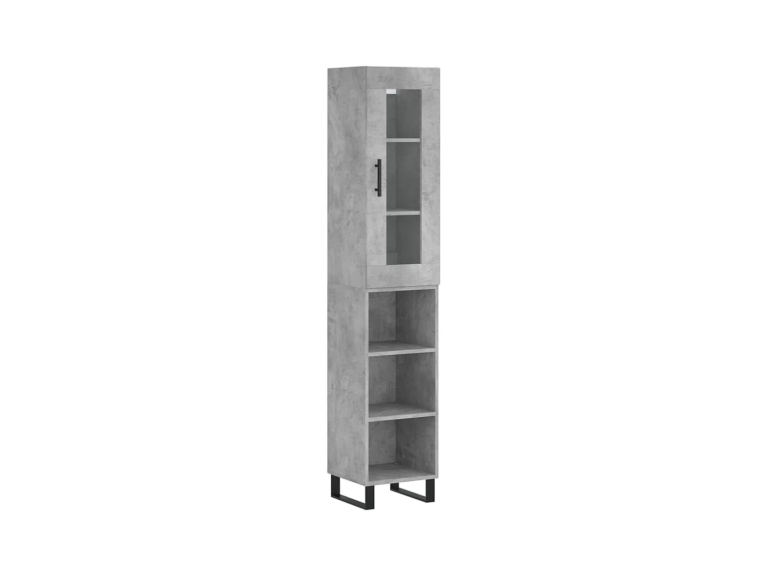 Aparador de madera contrachapada gris hormigón 34,5x34x180 cm