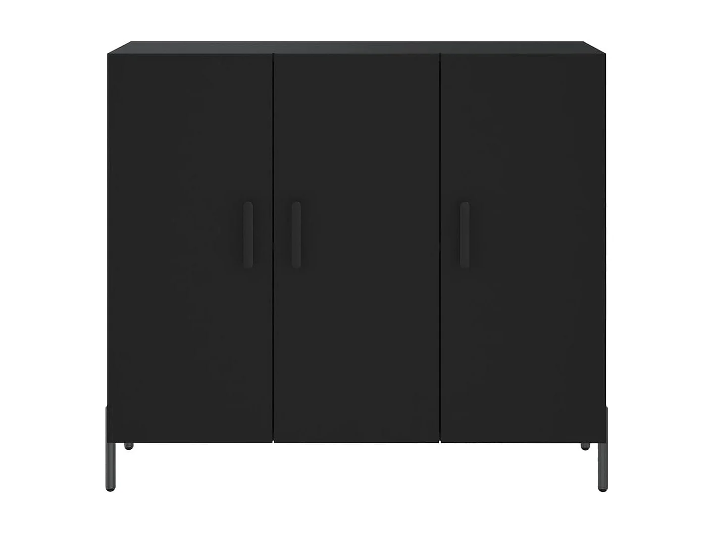 Buffet noir 90x34x80 cm bois d'ingénierie