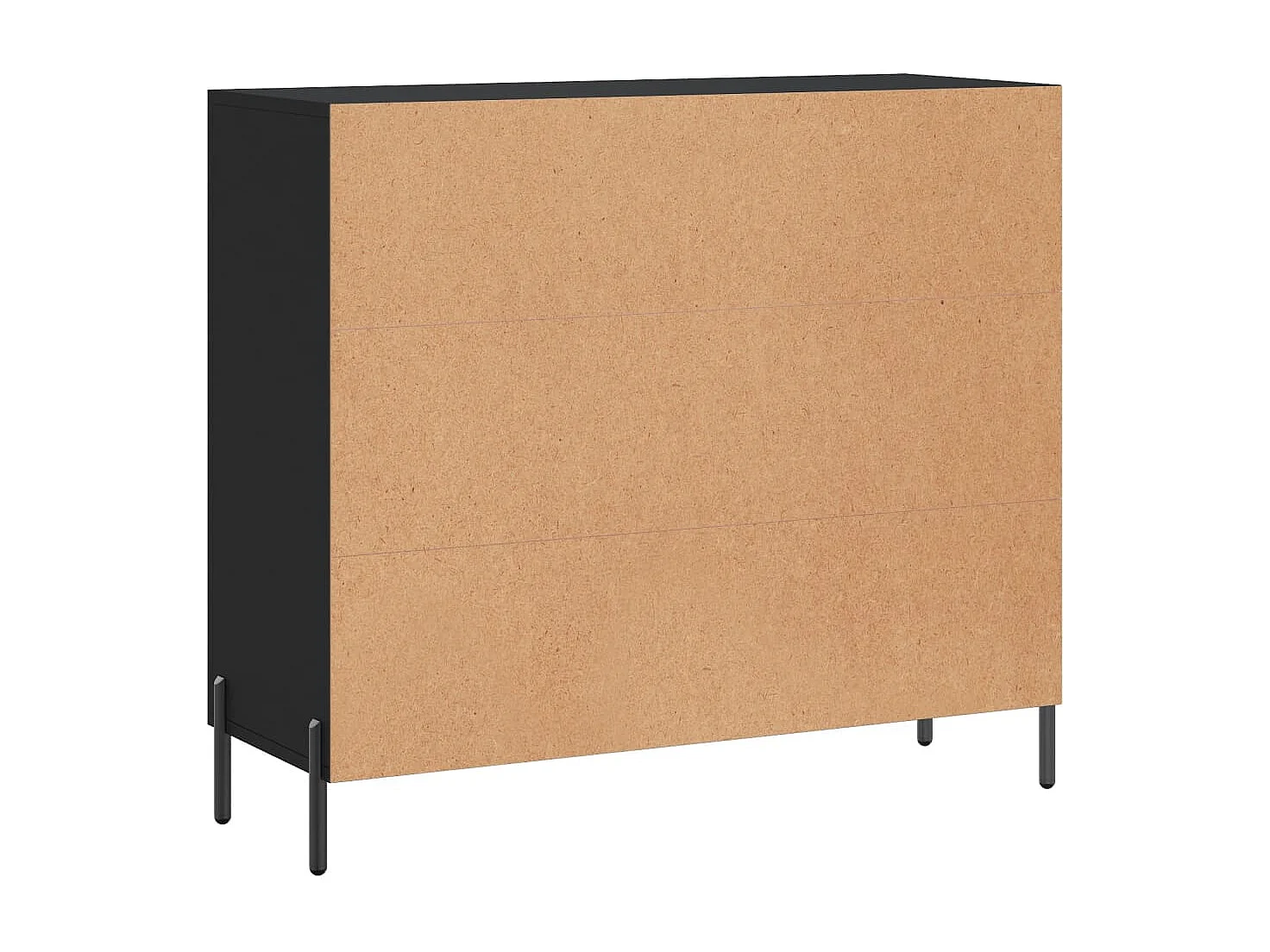 Buffet noir 90x34x80 cm bois d'ingénierie