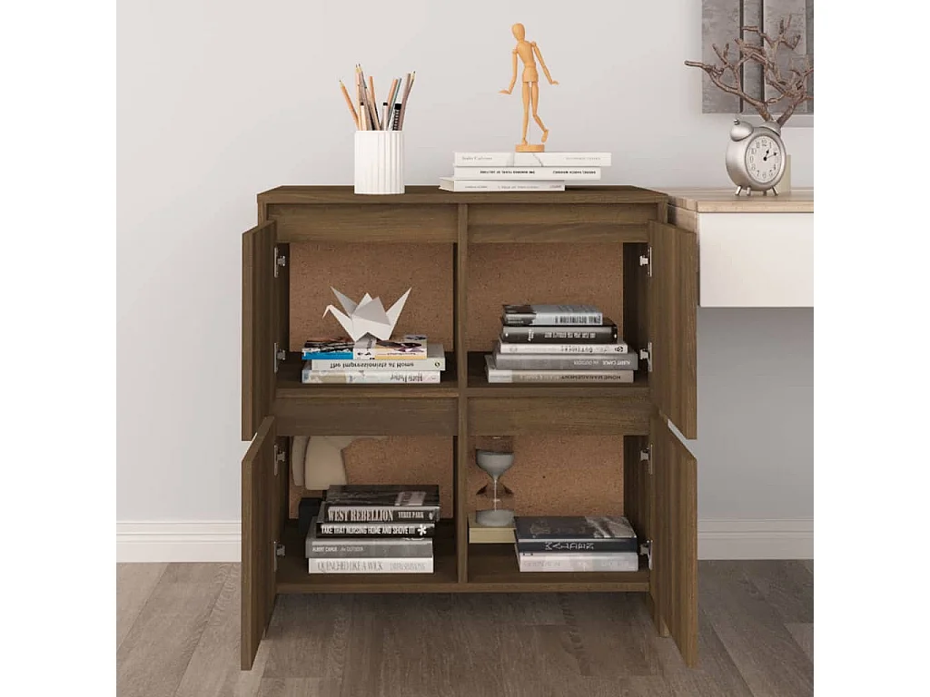 Buffets 2 pièces Chêne marron 70x41x75 cm Aggloméré