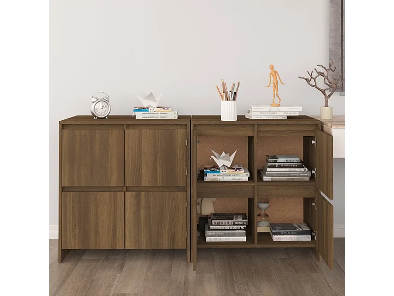 Buffets 2 pièces Chêne marron 70x41x75 cm Aggloméré