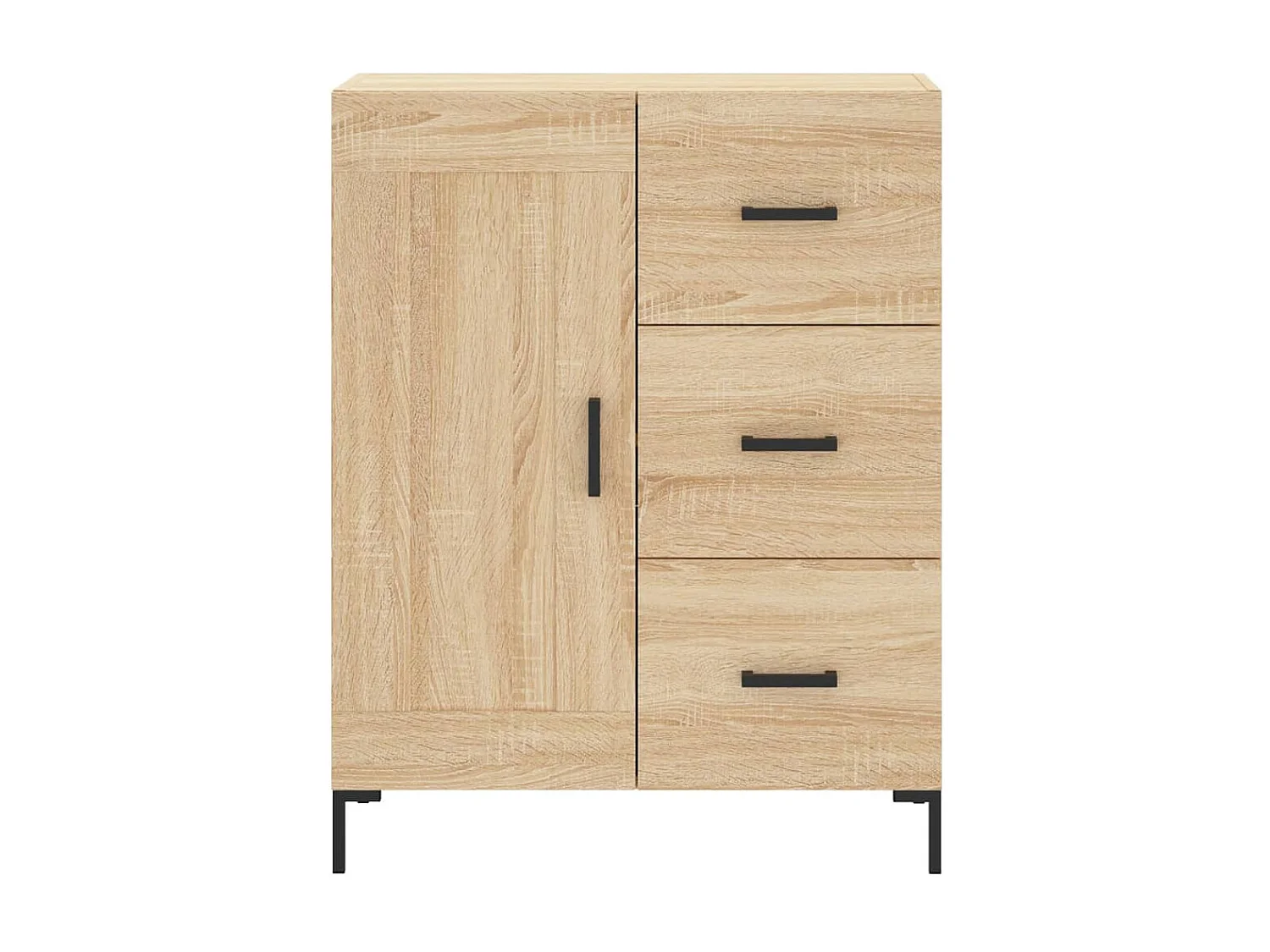 Aparador alto madera contrachapada color roble 69,5x34x180 cm