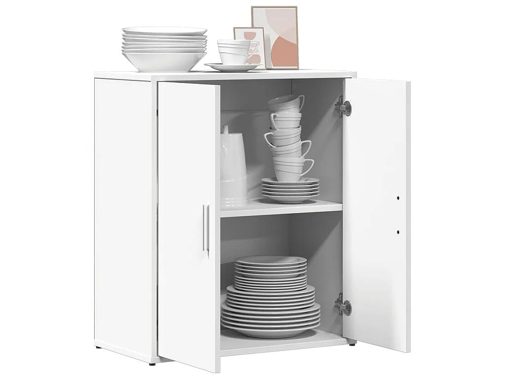 Buffet blanc 60x31x70 cm bois d'ingénierie