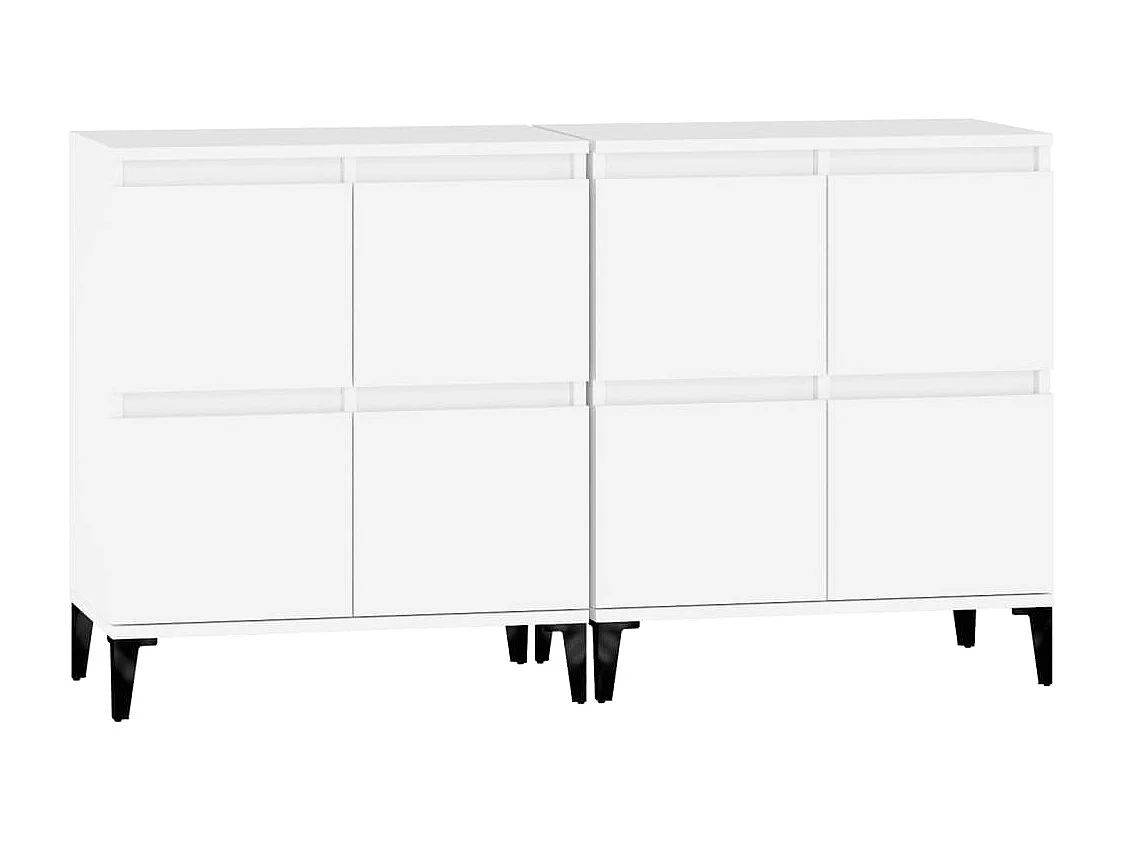 Buffets 2 pièces blanc 60x35x70 cm bois d'ingénierie