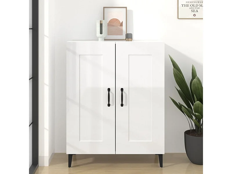 Dressoir 69,5x34x90 cm bewerkt hout hoogglans wit