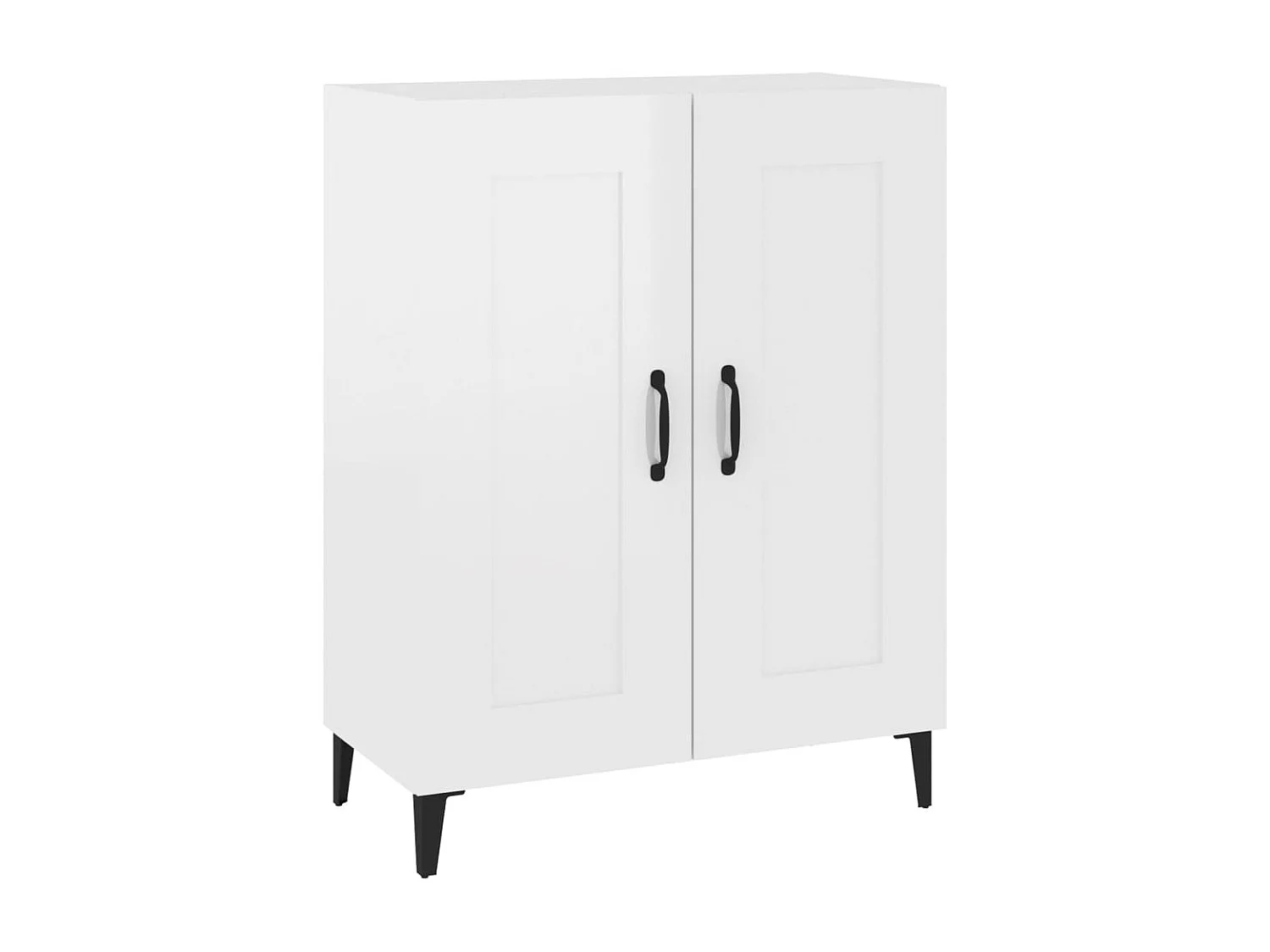 Buffet Blanc brillant 69,5x34x90 cm Bois d'ingénierie