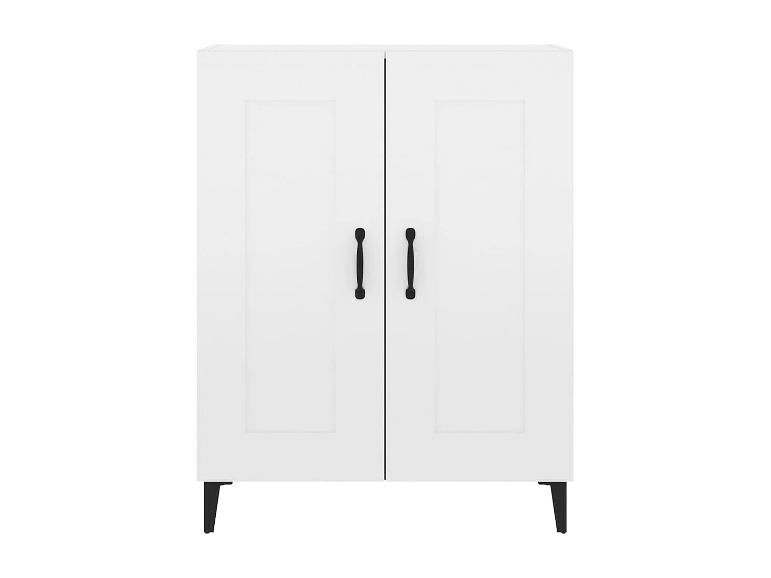 Buffet Blanc brillant 69,5x34x90 cm Bois d'ingénierie
