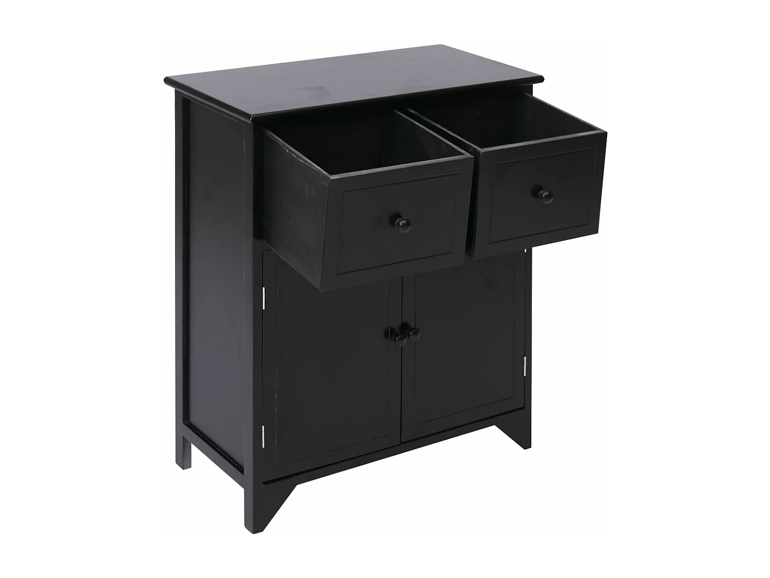 Armoire latérale Noir 60x30x75 cm Bois de Paulownia