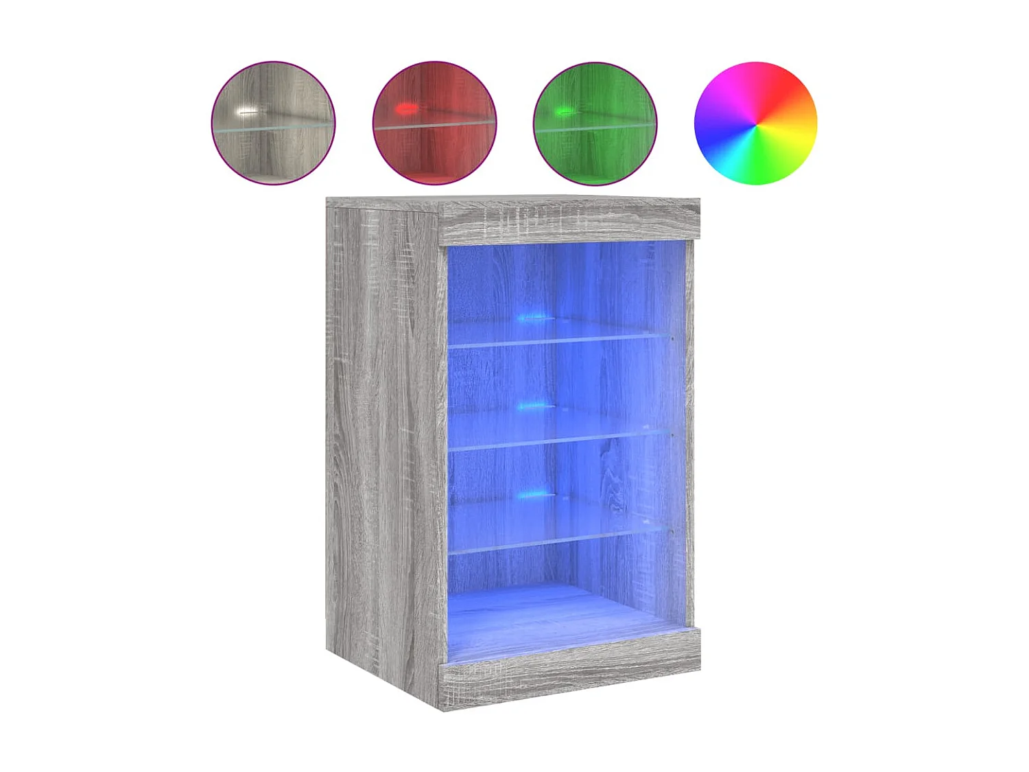 Buffet avec lumières LED sonoma gris 41x37x67 cm