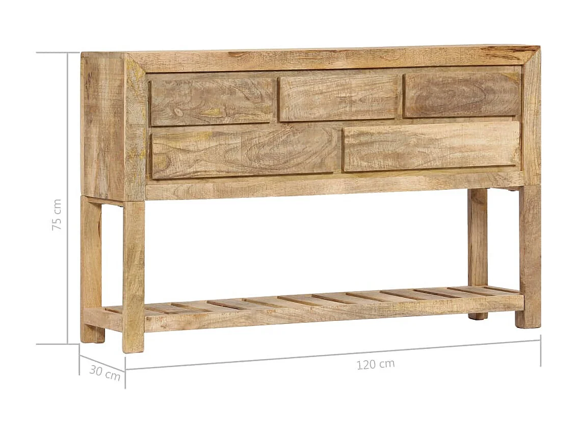 Buffet 120 x 30 x 75 cm Bois de manguier massif