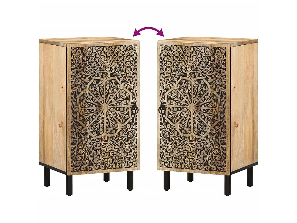 Armoire latérale 40x33x75 cm bois massif de manguier