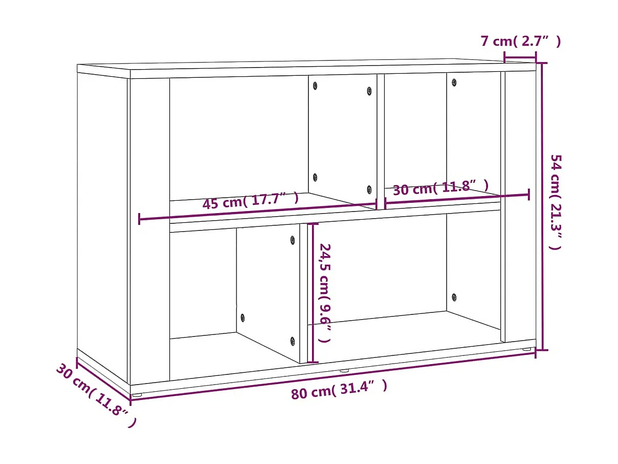 Buffet Blanc 80x30x54 cm Bois d'ingénierie