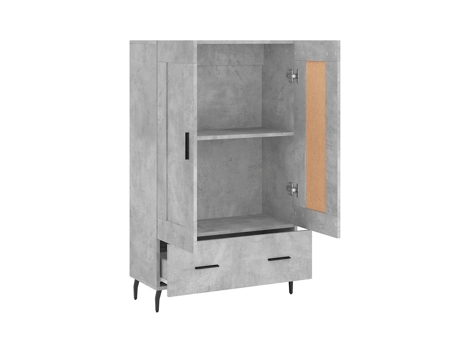 Buffet haut gris béton 69,5x31x115 cm bois d'ingénierie