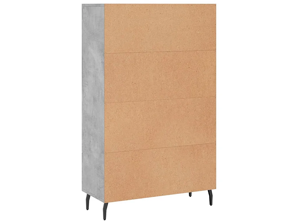 Buffet haut gris béton 69,5x31x115 cm bois d'ingénierie