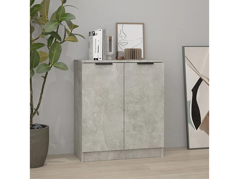 Buffet Gris béton 60x30x70 cm Bois d'ingénierie