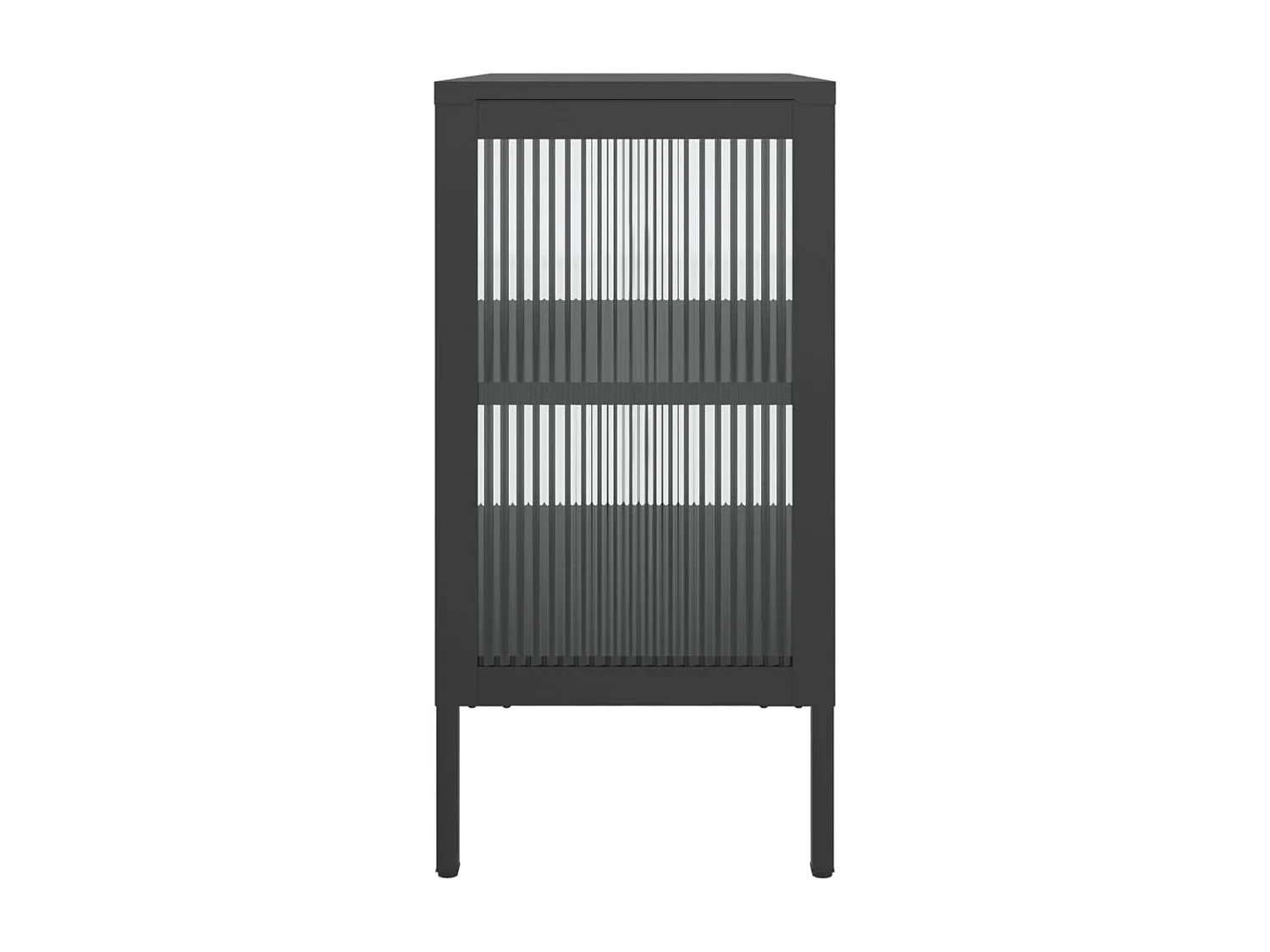 Buffet noir 70x35x70 cm verre et acier