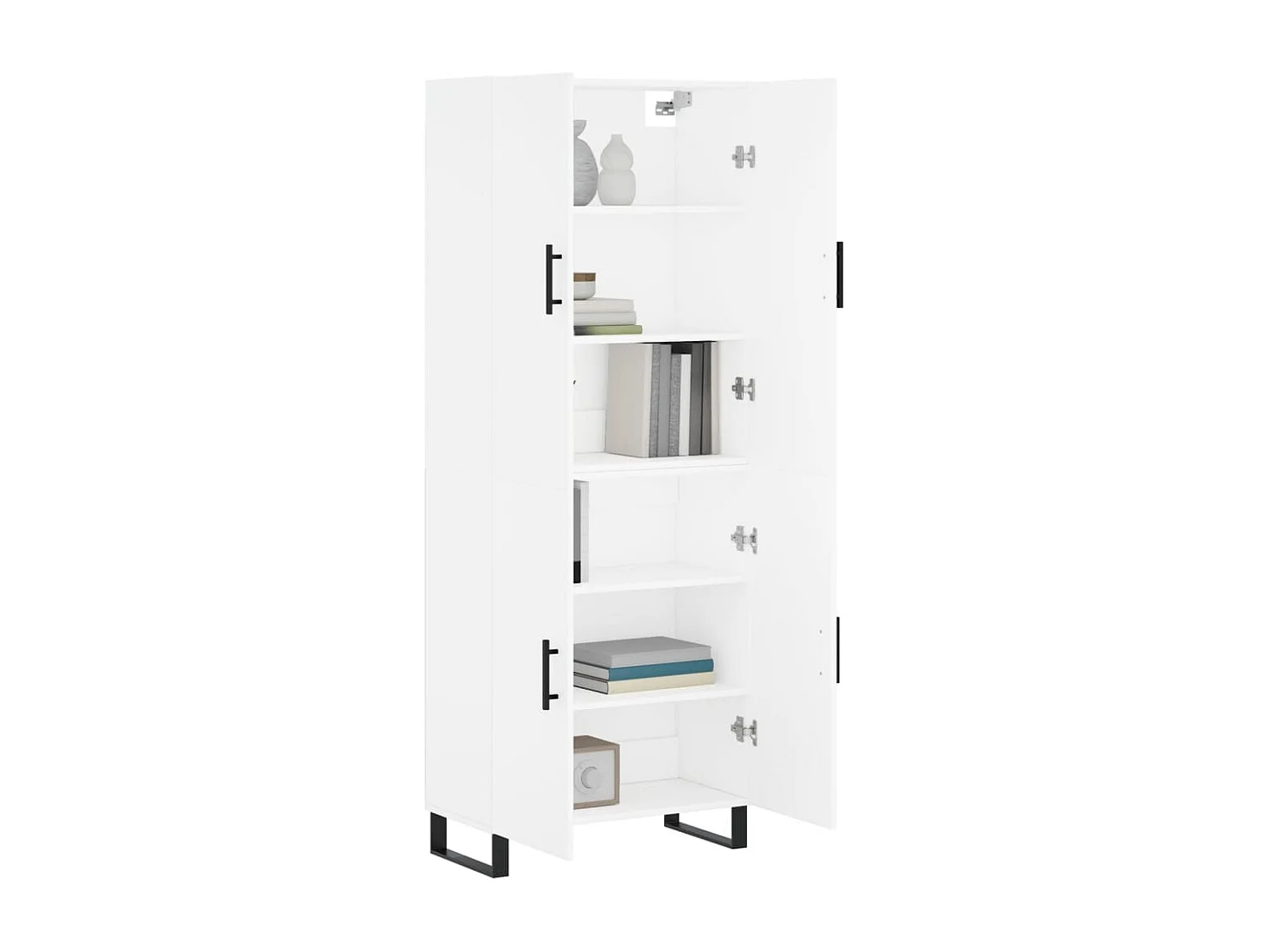 Buffet haut Blanc 69,5x34x180 cm Bois d'ingénierie