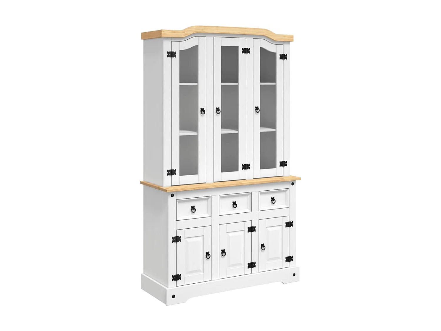 Aparador Corona madera maciza de pino blanco 112x43x196 cm