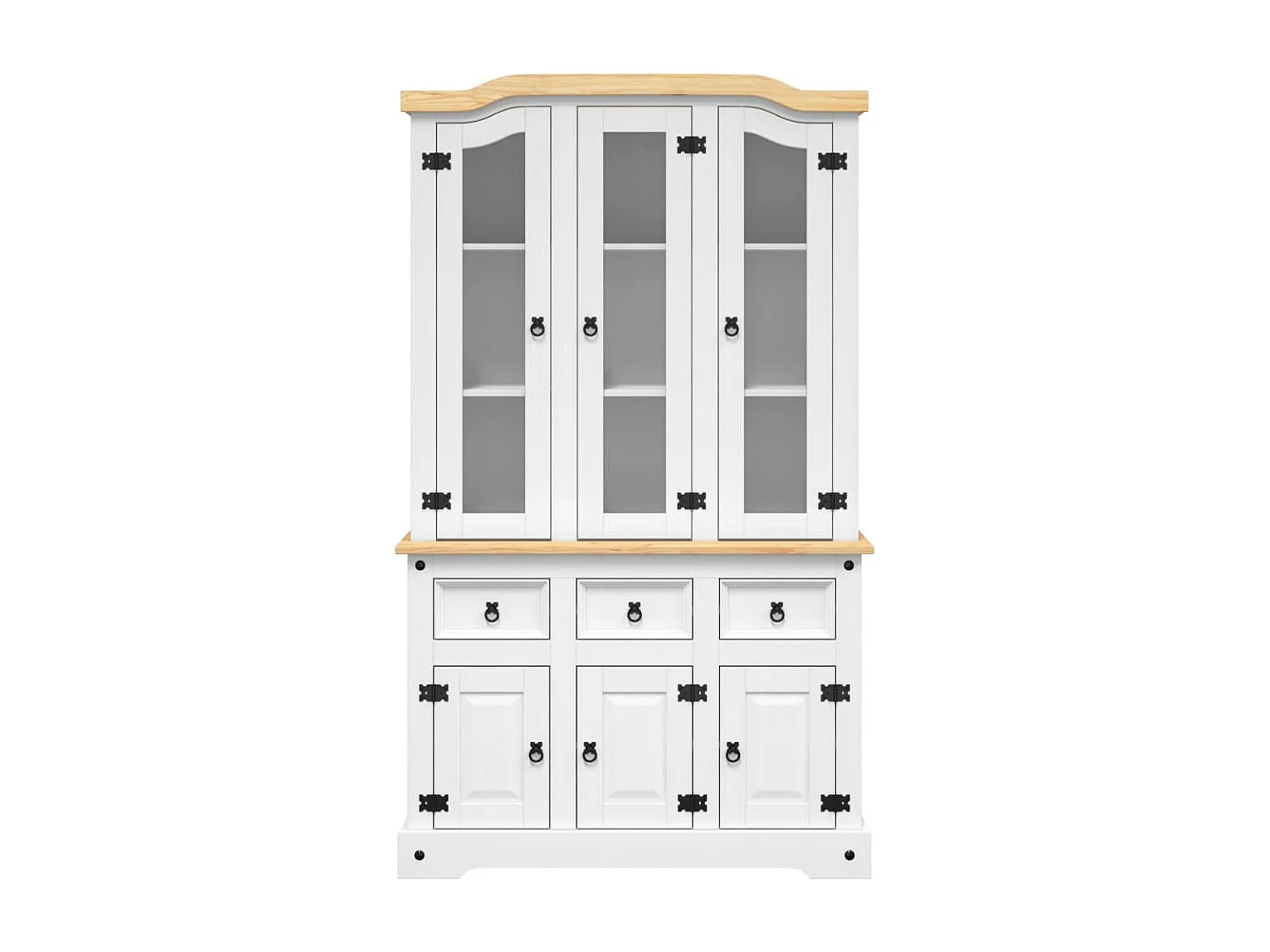 Aparador Corona madera maciza de pino blanco 112x43x196 cm