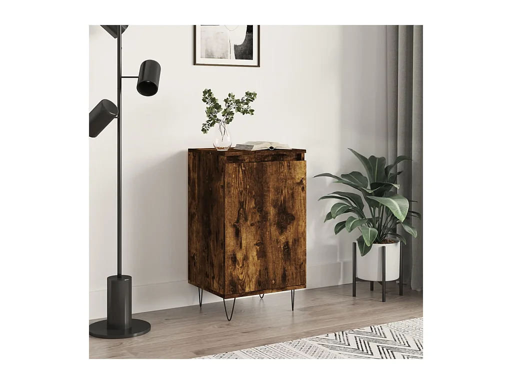 Buffet chêne fumé 40x35x70 cm bois d'ingénierie