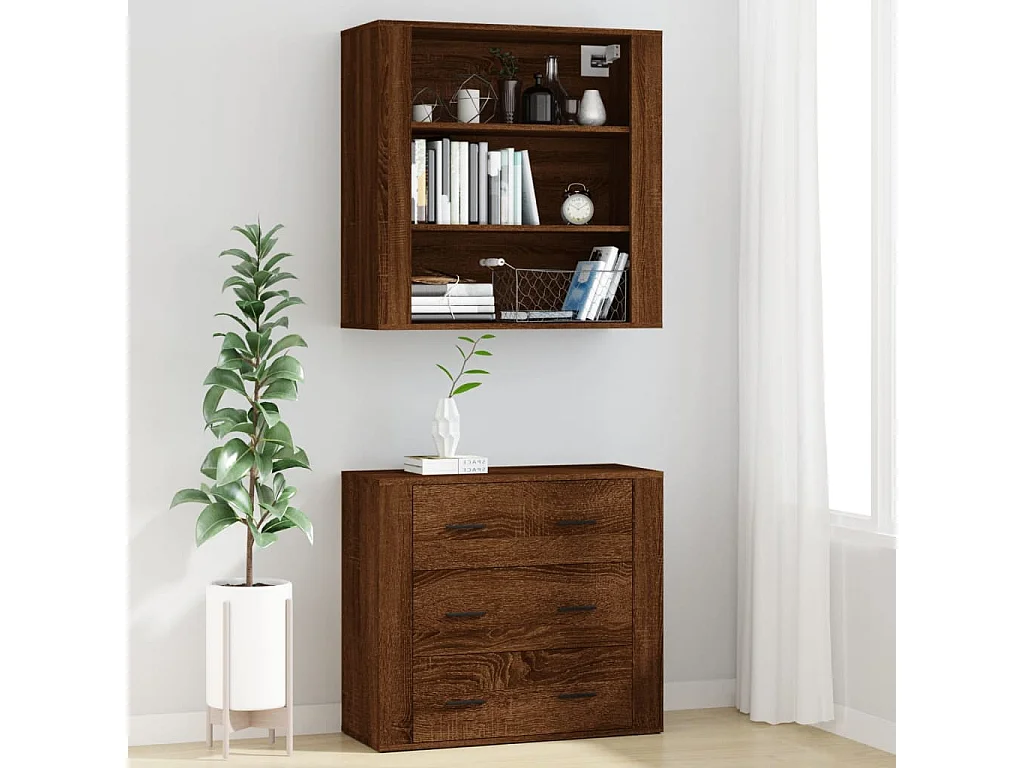 Buffet haut Chêne marron Bois d'ingénierie