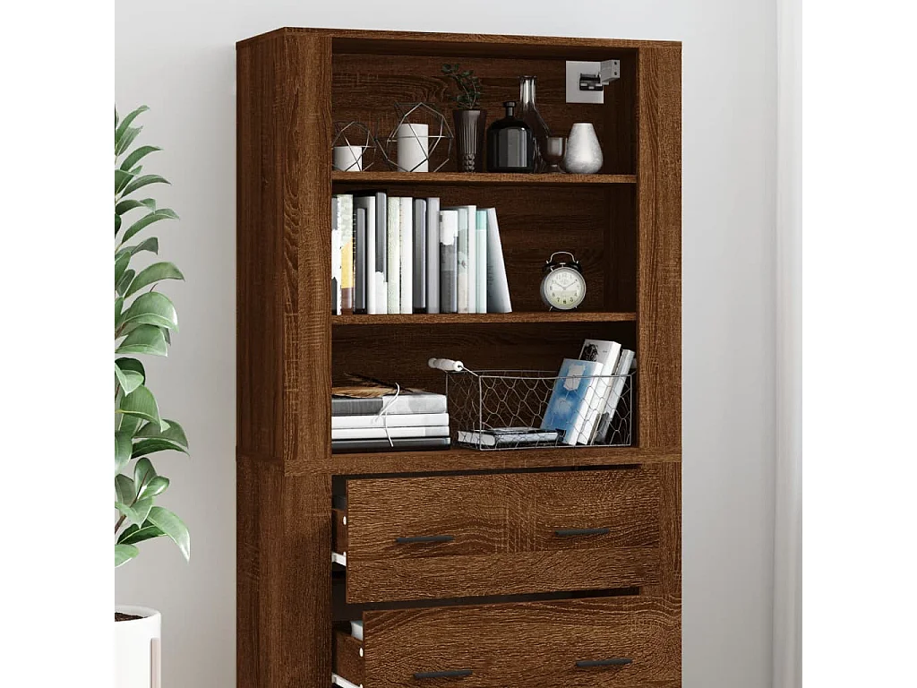 Buffet haut Chêne marron Bois d'ingénierie