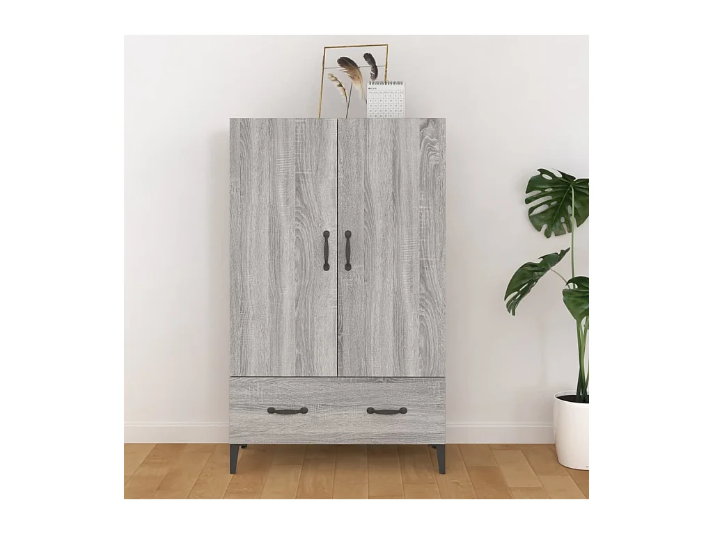 Hoge kast 70x31x115 cm bewerkt hout grijs sonoma eikenkleurig