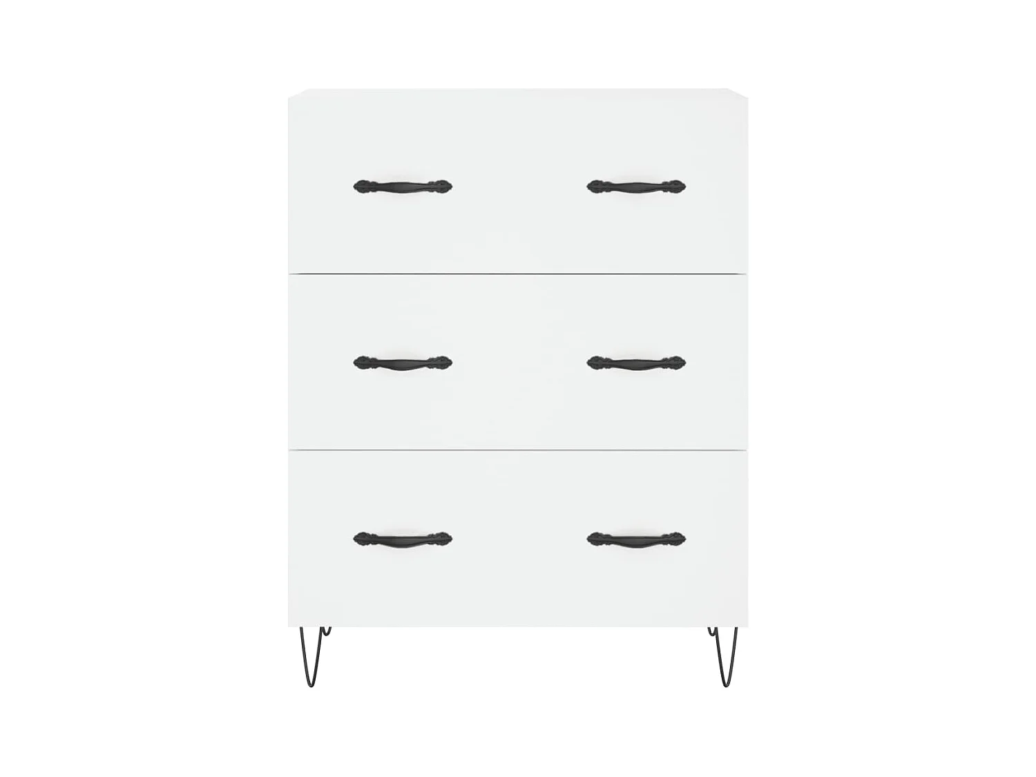 Aparador alto madera contrachapada blanco 69,5x34x180 cm