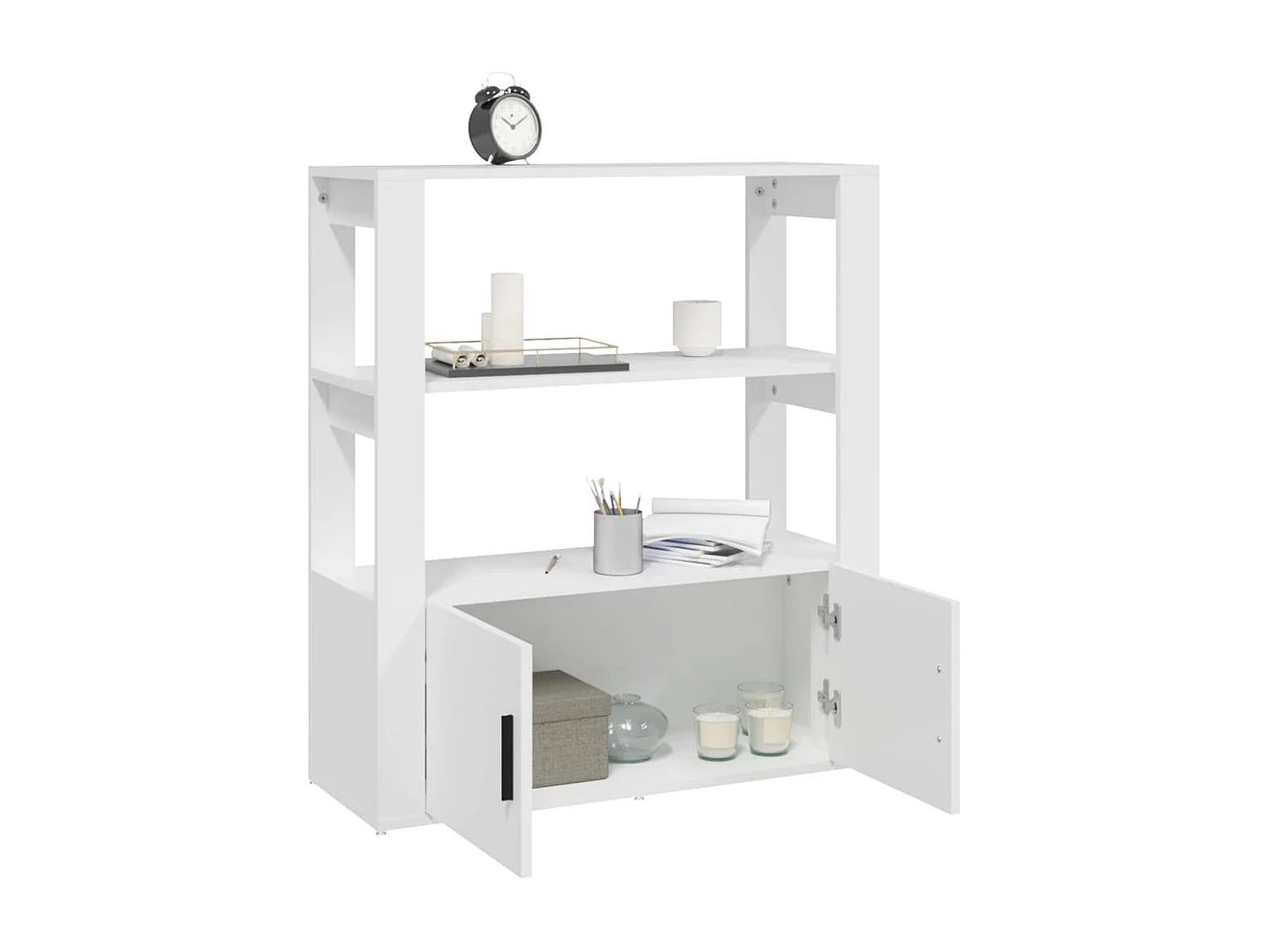 Buffet Blanc 80x30x90 cm Bois d'ingénierie